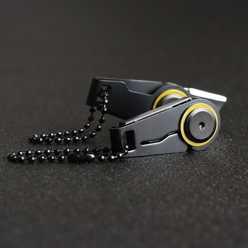Black EDC Folding Knife Portable Tactical Keychain