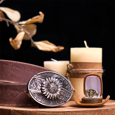 Functional DIY Hidden Knife Belt Buckle Retro Bull Ring Bundle Set