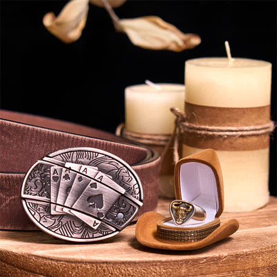 Functional DIY Hidden Knife Belt Buckle Retro Bull Ring Bundle Set
