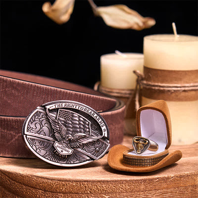 Functional DIY Hidden Knife Belt Buckle Retro Bull Ring Bundle Set