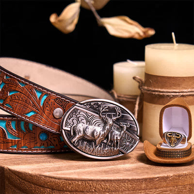 Functional DIY Hidden Knife Belt Buckle Retro Bull Ring Bundle Set