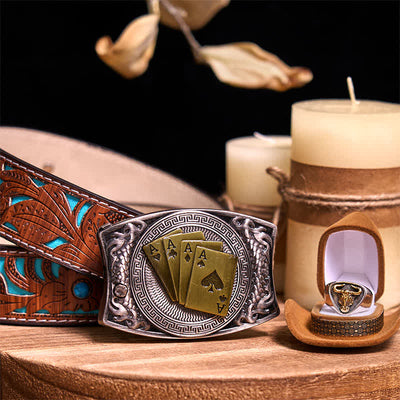 Functional DIY Hidden Knife Belt Buckle Retro Bull Ring Bundle Set