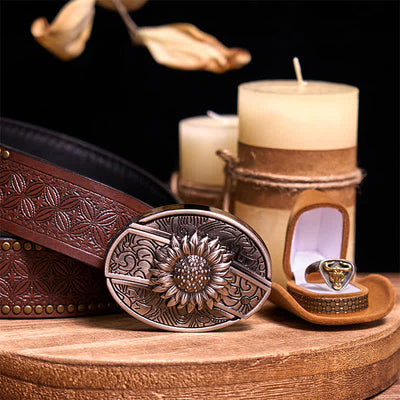Functional DIY Hidden Knife Belt Buckle Retro Bull Ring Bundle Set