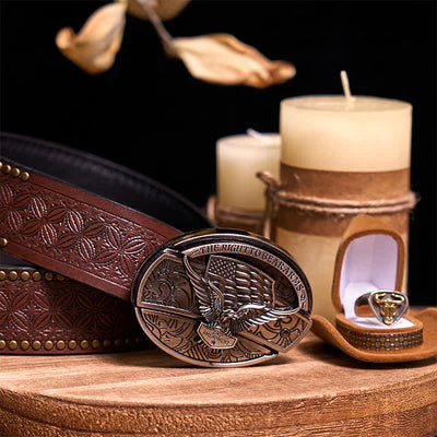 Functional DIY Hidden Knife Belt Buckle Retro Bull Ring Bundle Set