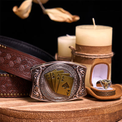 Functional DIY Hidden Knife Belt Buckle Retro Bull Ring Bundle Set