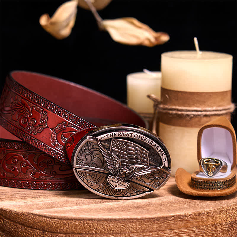 Functional DIY Hidden Knife Belt Buckle Retro Bull Ring Bundle Set