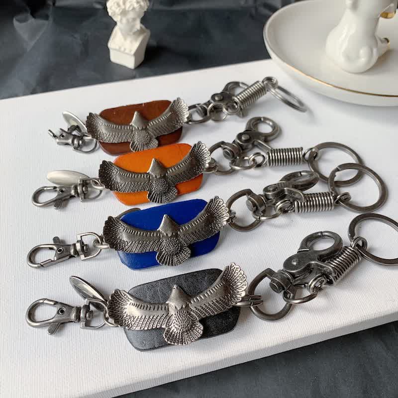 FREE Today: Flying Bold Eagle Metal Pendant Leather Keychain - image 1