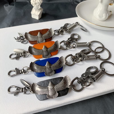 FREE Today: Flying Bold Eagle Metal Pendant Leather Keychain - image 1