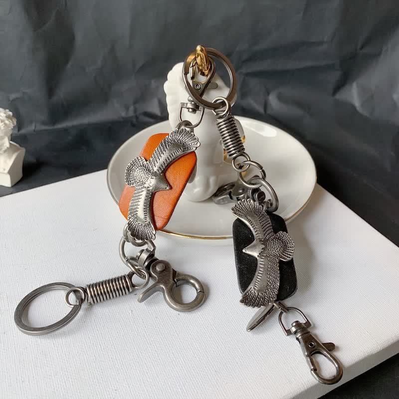 FREE Today: Flying Bold Eagle Metal Pendant Leather Keychain - image 3
