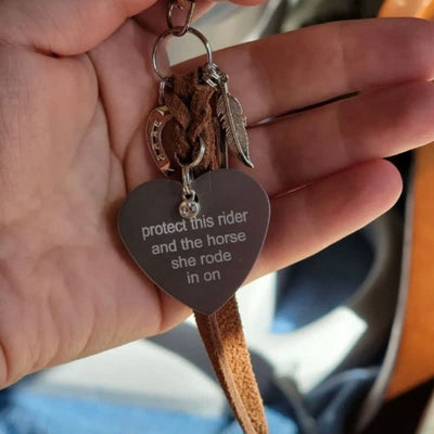 FREE Today: Heart Metal Horseshoe Cross Pendant Leather Keychain - image 4