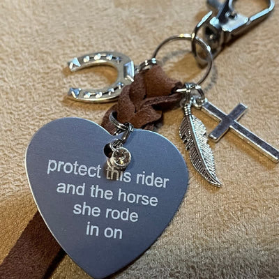 FREE Today: Heart Metal Horseshoe Cross Pendant Leather Keychain - SHE - image 0