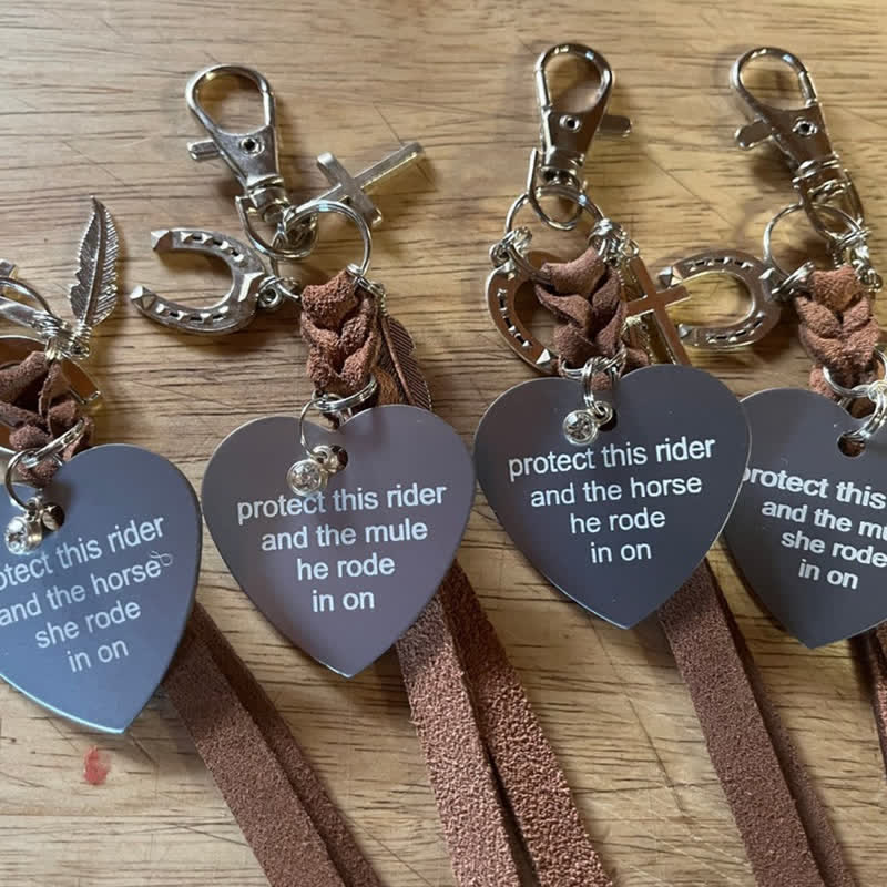 FREE Today: Heart Metal Horseshoe Cross Pendant Leather Keychain - image 1