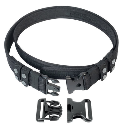Men's Black Quick Release Leather Oxford Cloth Tactical Belt