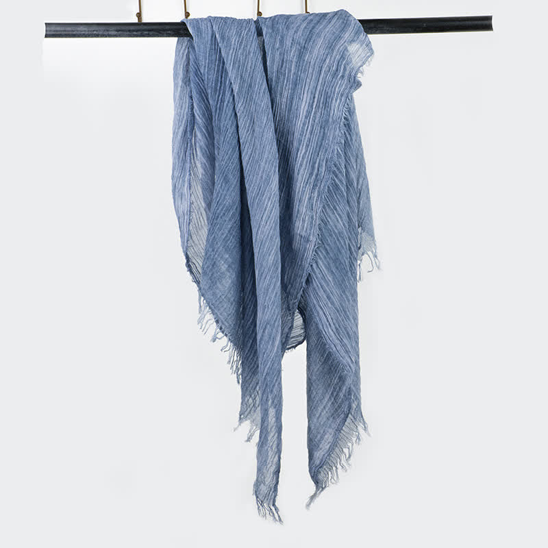 Wrinkle Design Lightweight Cotton Linen Thin Scarf