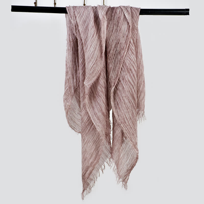 Wrinkle Design Lightweight Cotton Linen Thin Scarf