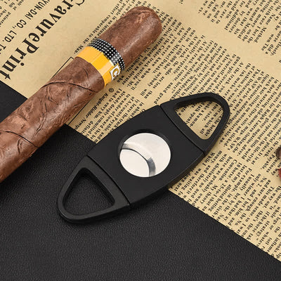 Black Double Blades Scissors Pocket Cigar Cutter
