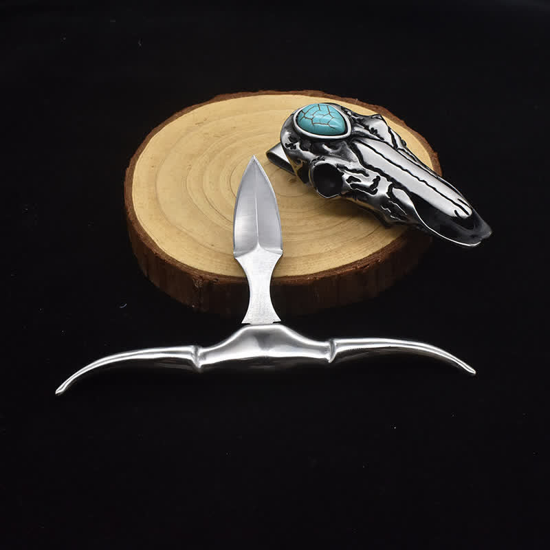 アクセサリー tatu358 Longhorn Skull Turquoise Multi-function EDC Tool Pendant Belt