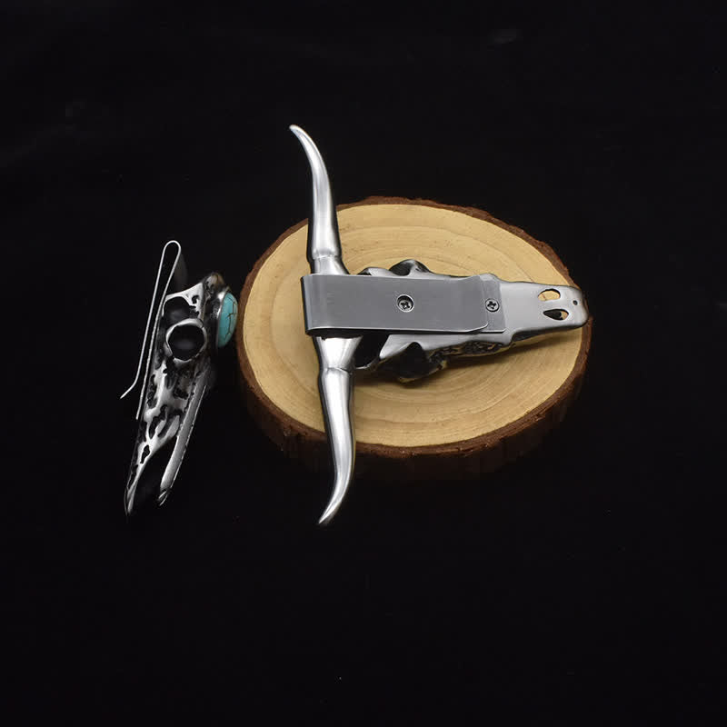 Longhorn Skull Turquoise Multi-function EDC Tool Pendant Belt