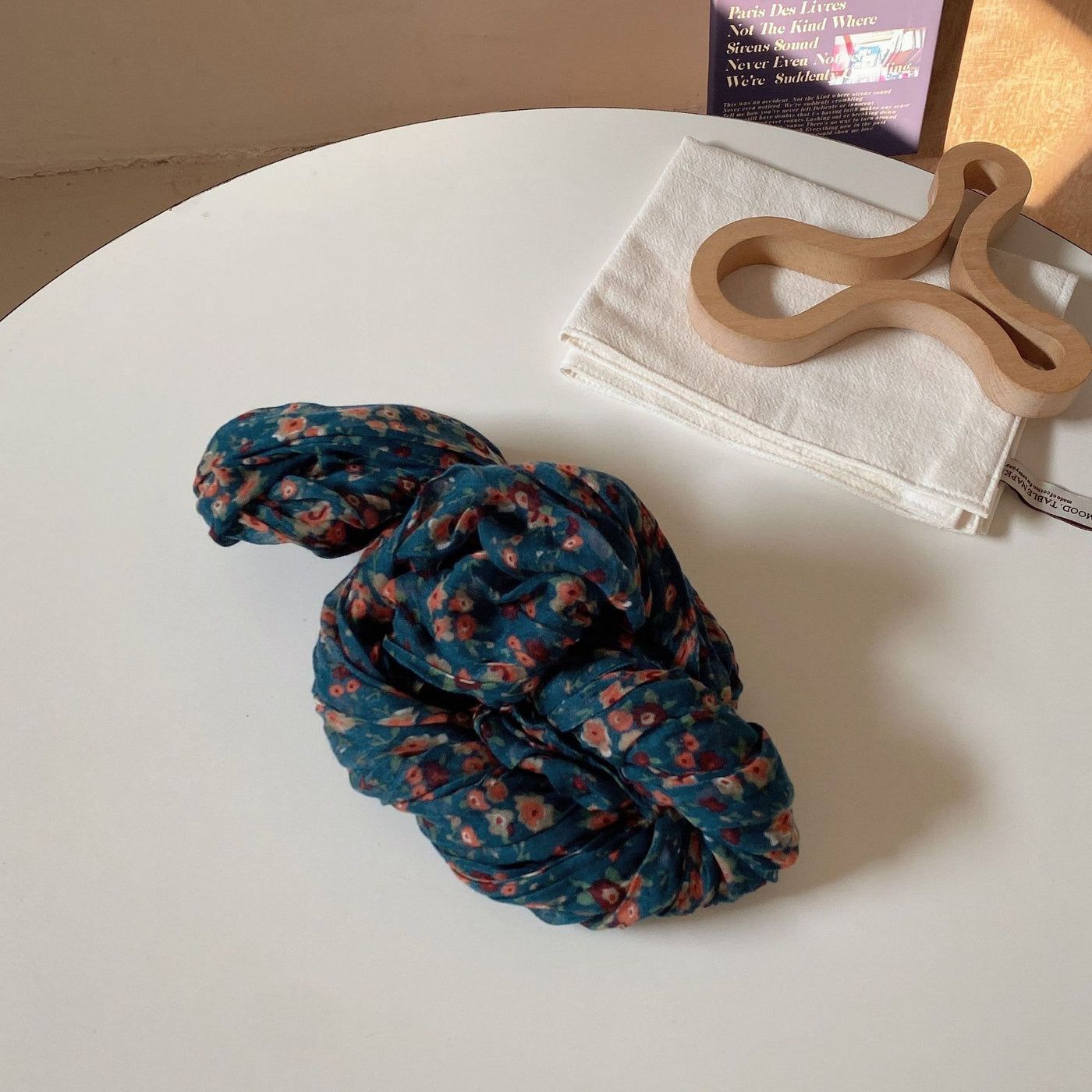 Women's Vintage Pleated Floral Thin Soft Scarf