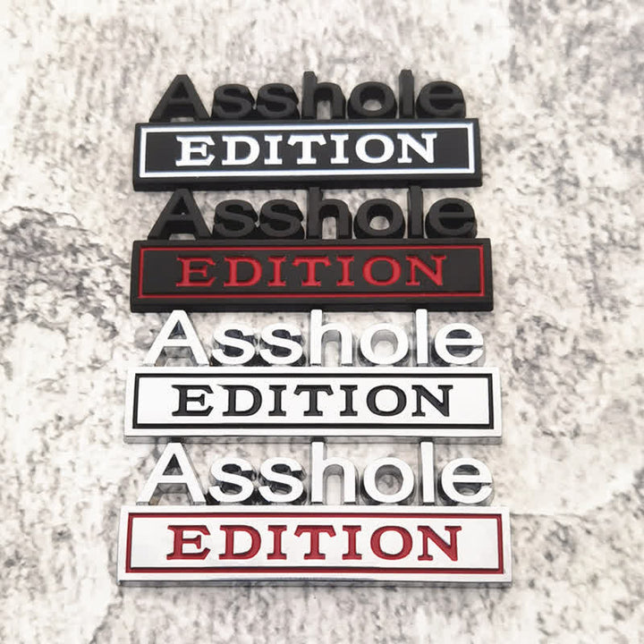 Zipelo Asshole Edition - Adesivo 3D Per Auto, Con Emblema In Metallo Zipelo Asshole Edition - Adesivo 3D Per Auto, Con Emblema In Metallo