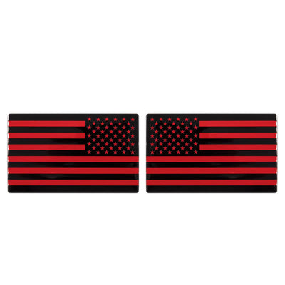 2Pcs American Flag Metal Sticker Car Badge
