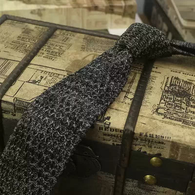 Men's Variegated Dark Color Knitted Necktie