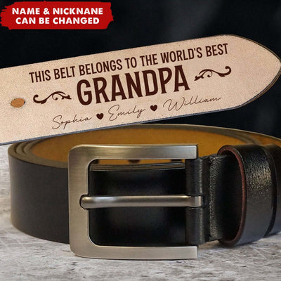 Custom Leather Belt Engraved Names Warm Gift