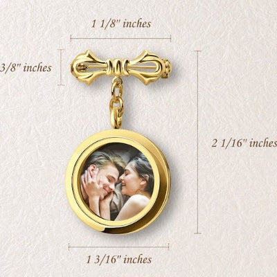Custom Your Photo Bow Brooch Memorial Metal Brooch