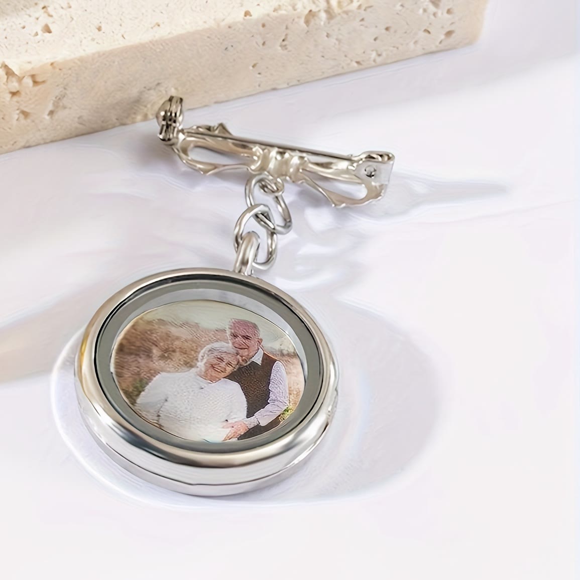 Custom Your Photo Bow Brooch Memorial Metal Brooch