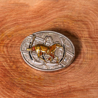 U Shaped Horse DIY Hidden Knife Western Buckle Leather Belt (Pre-Sale)