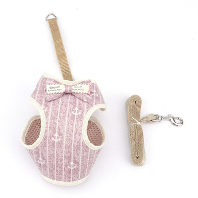 Dog Cat Bow Tie Training Walking Vest Dog Harness Leash Set