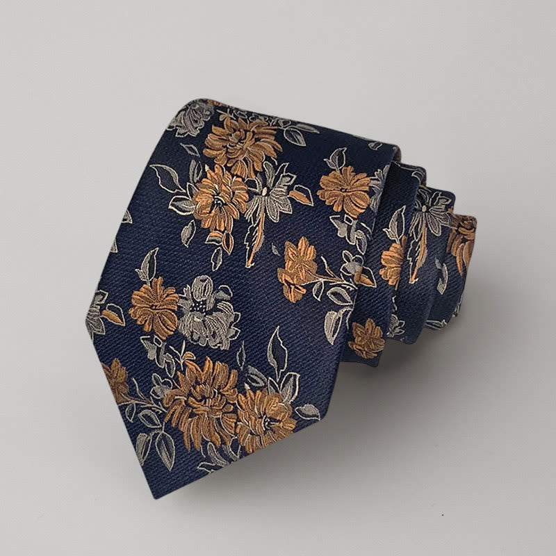 Men's Chrysanthemum Floral Casual Wear Necktie