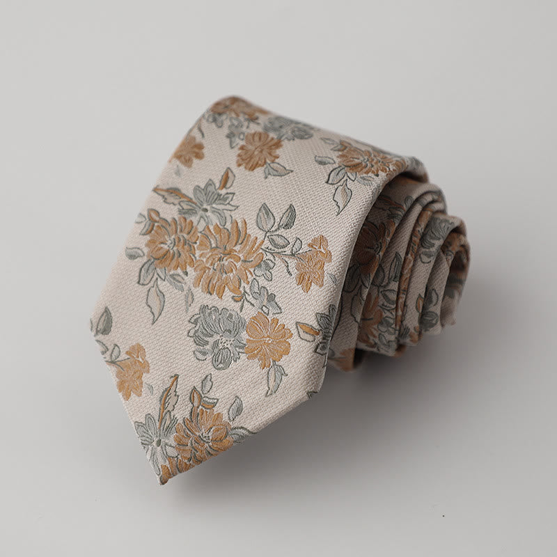 Men's Chrysanthemum Floral Casual Wear Necktie