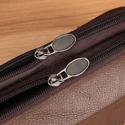 Card Holder Casual Simple Horizontal Zipper Leather Belt Bag