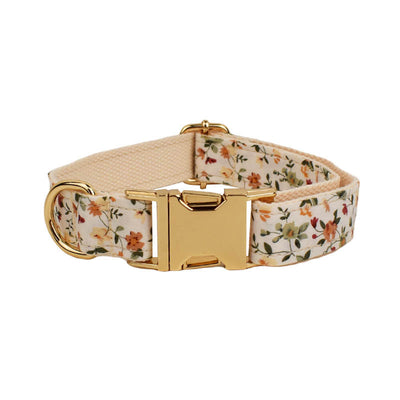 Floral Pet Adjustable Bow Tie Collar Dog Harness Leash Set