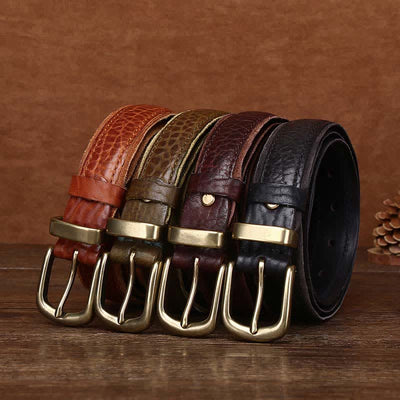 Rough Texture Water Ripple Vintage Detailed Leather BVelt