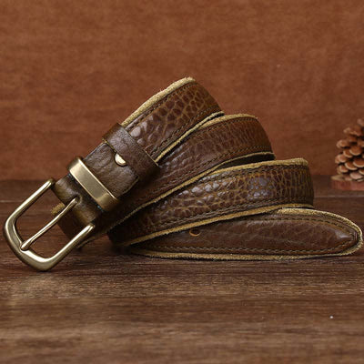 Rough Texture Water Ripple Vintage Detailed Leather BVelt