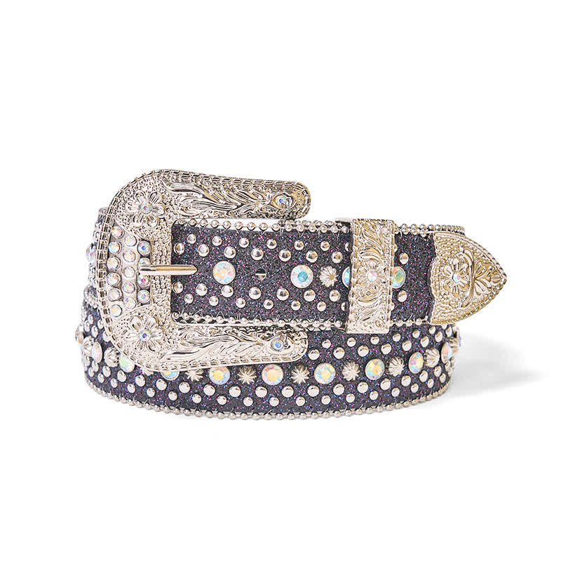 Women's Hip Hop Punk Rhinestone Leather Belt