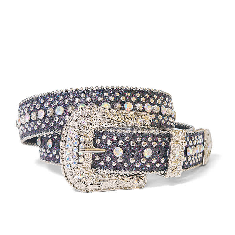 Women's Hip Hop Punk Rhinestone Leather Belt