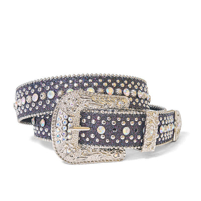 Women's Hip Hop Punk Rhinestone Leather Belt