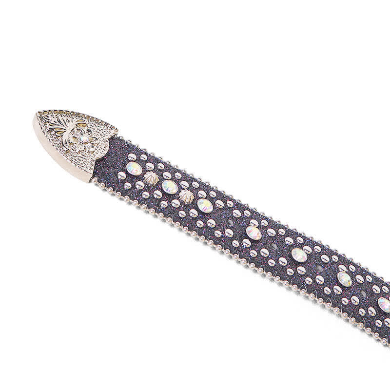 Women's Hip Hop Punk Rhinestone Leather Belt