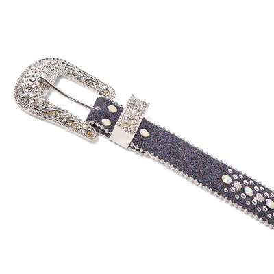 Women's Hip Hop Punk Rhinestone Leather Belt