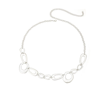 Women's Silver Ring Chain Belt Metal Waist Chain