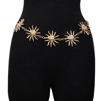 Women's Moon And Star Chain Belt Metal Waist Chain