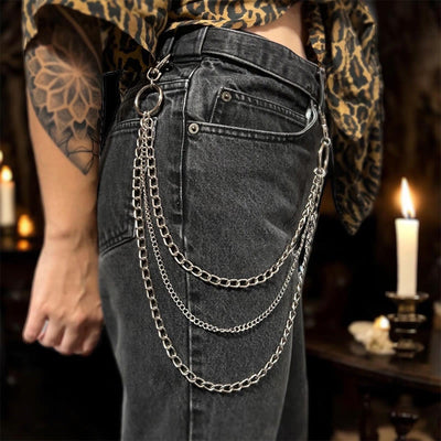 Punk Belt Chain Three Layers Gothic Waist Chain