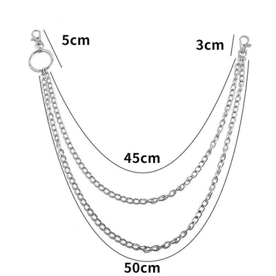 Punk Belt Chain Three Layers Gothic Waist Chain
