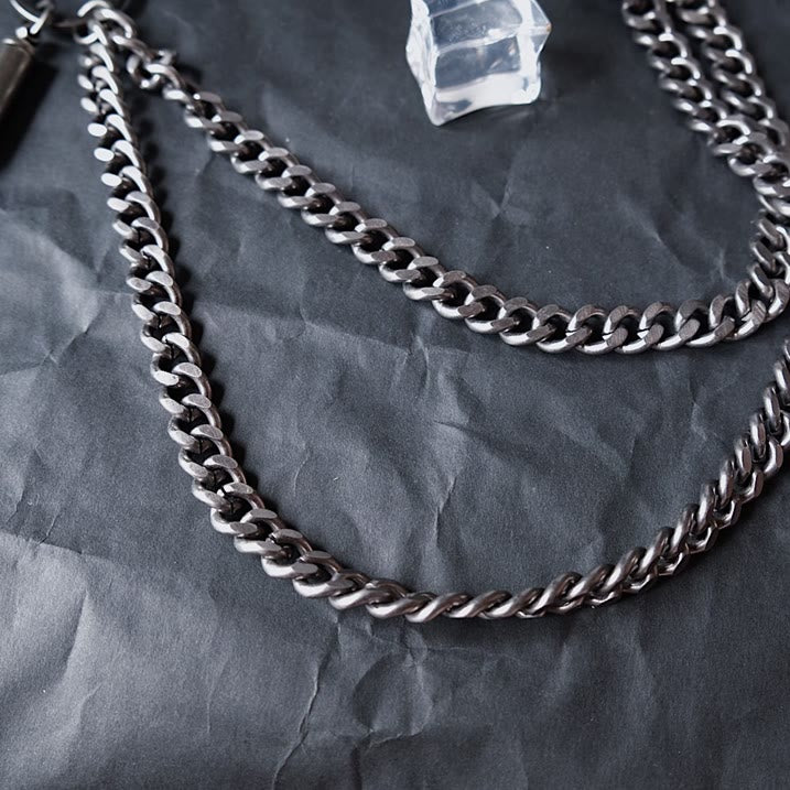 Punk Belt Chain Double Pistol Skull Metal Chain
