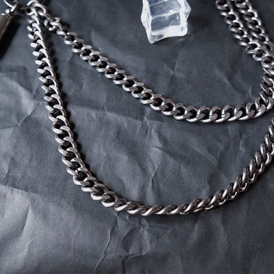 Punk Belt Chain Double Pistol Skull Metal Chain