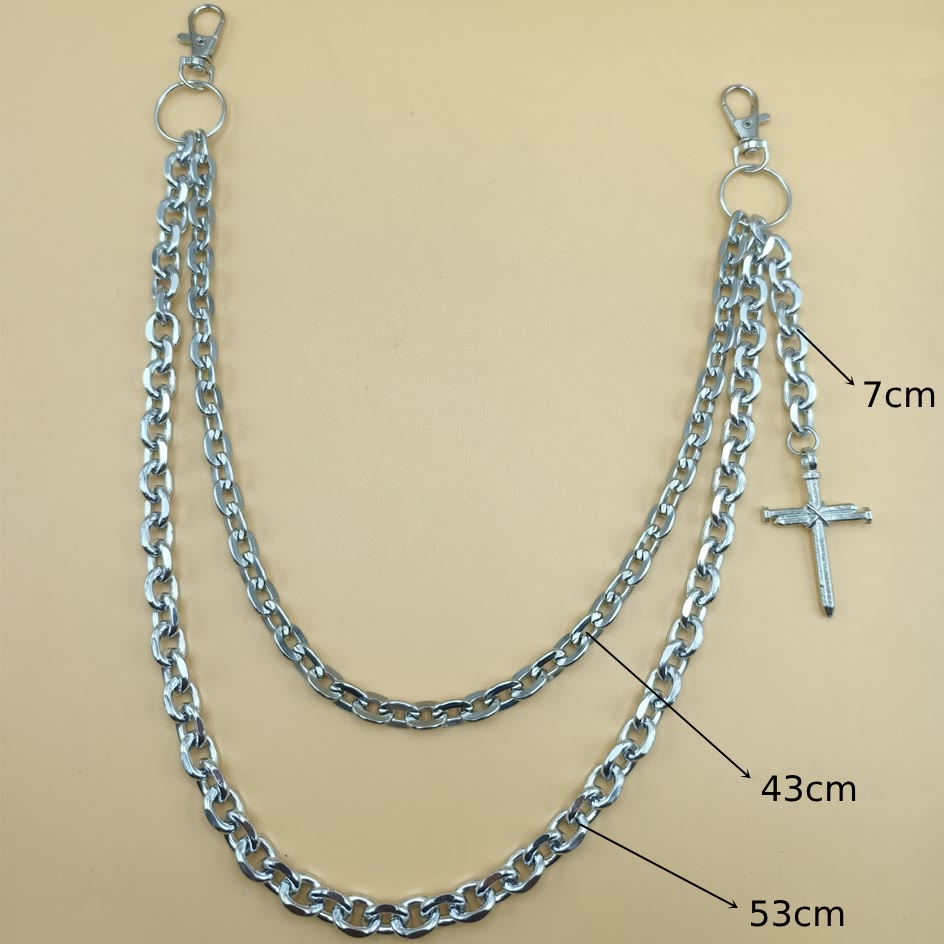 Cross Belt Chain Double Layers Gothic Waist Chain