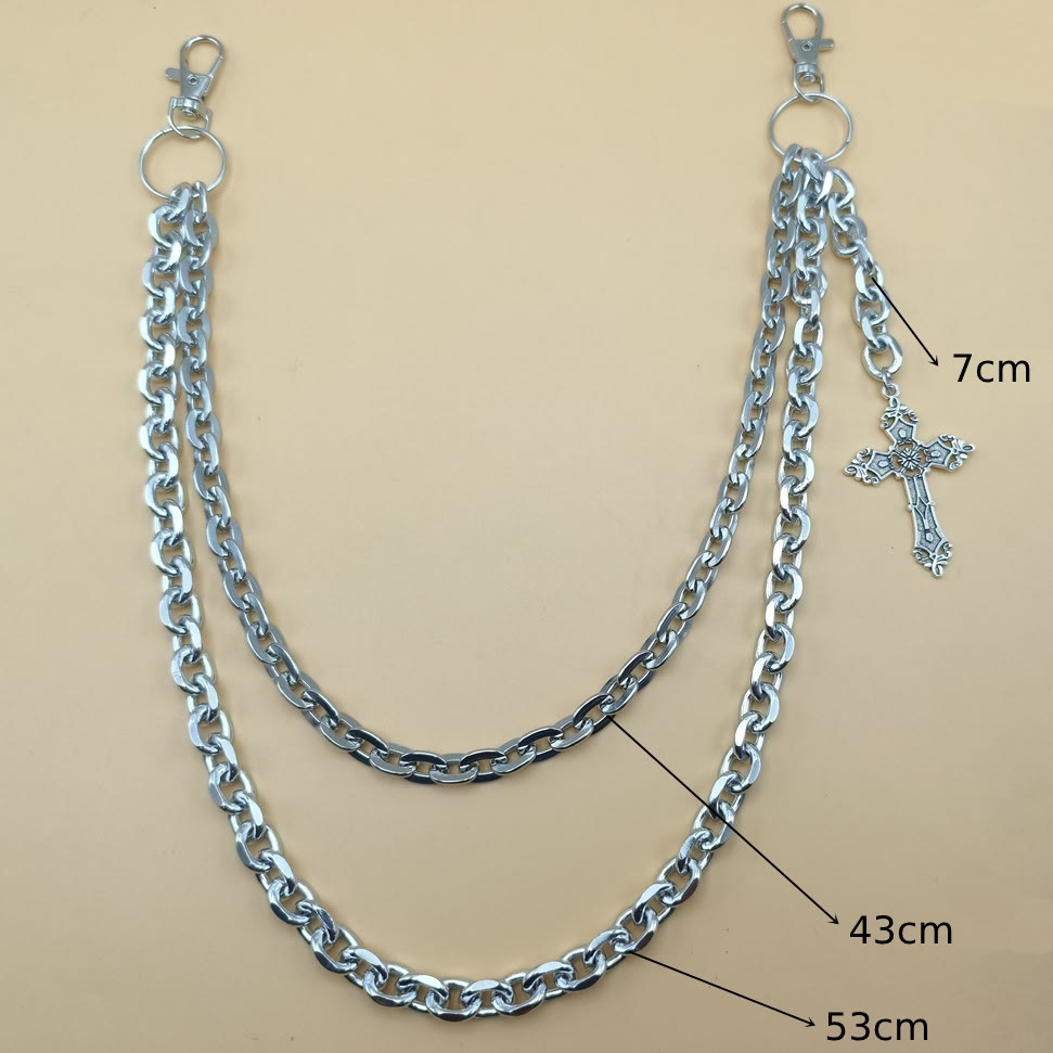 Cross Belt Chain Double Layers Gothic Waist Chain